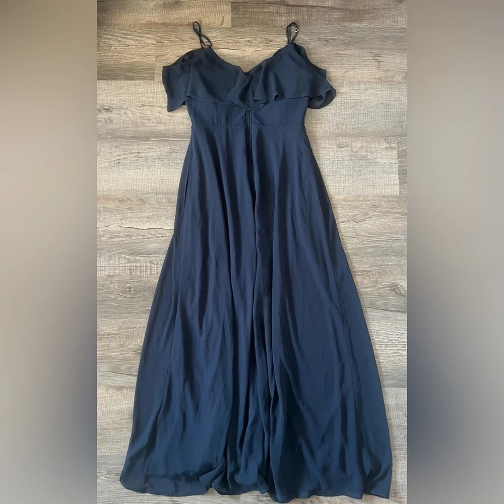 BIRDY GREY Jane Dress Chiffon Navy Medium Bridesmaid Bridal Wedding Formal Gown